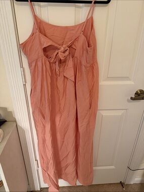 Pink Spaghetti Strap Bow Tie Dress